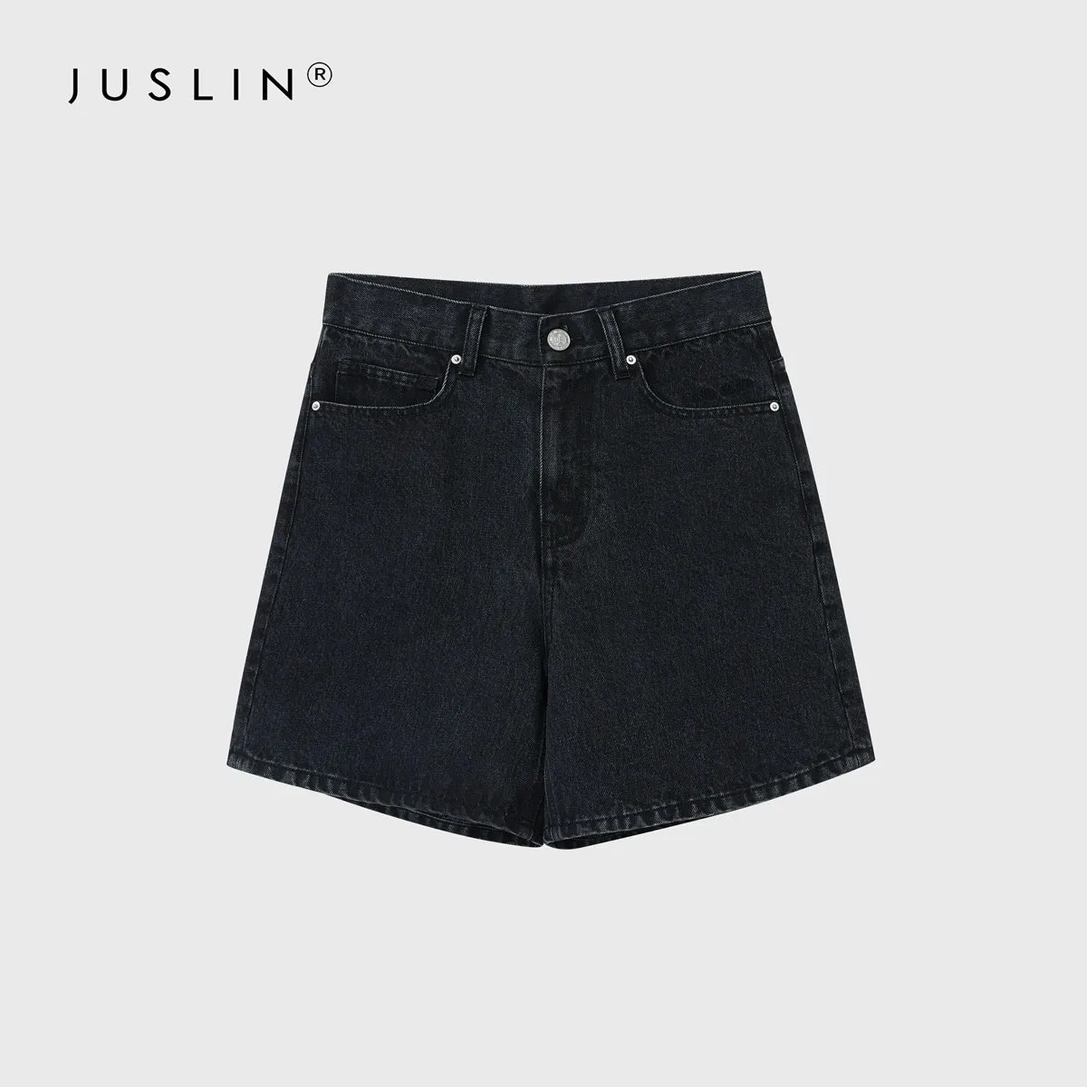 Retro High-Waist Denim Shorts