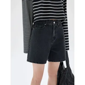 Retro High-Waist Denim Shorts