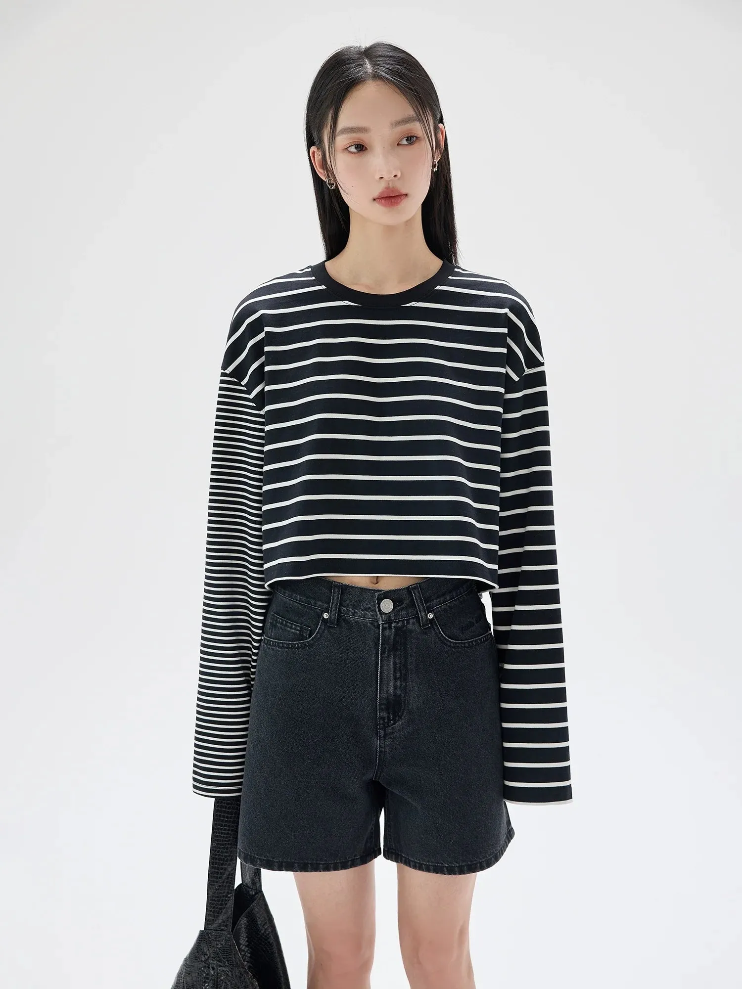 Retro High-Waist Denim Shorts