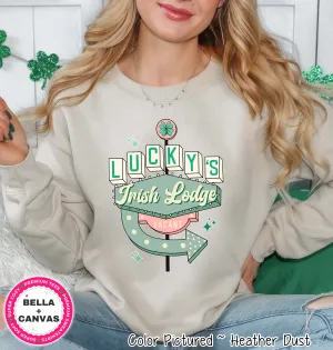 Retro Luckys Irish Lodge St Patricks Day Tee or Sweatshirt