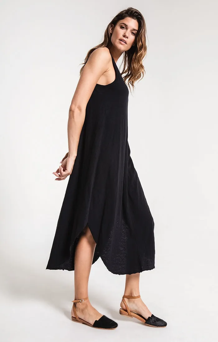 Reverie midi dress in black