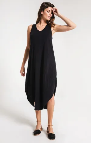 Reverie midi dress in black
