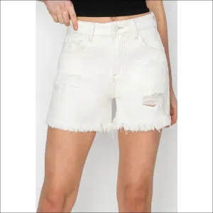 RISEN High Waist Ripped Denim Shorts