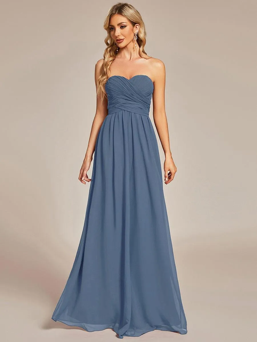 Robe demoiselle d'honneur multi-positions froncée en mousseline