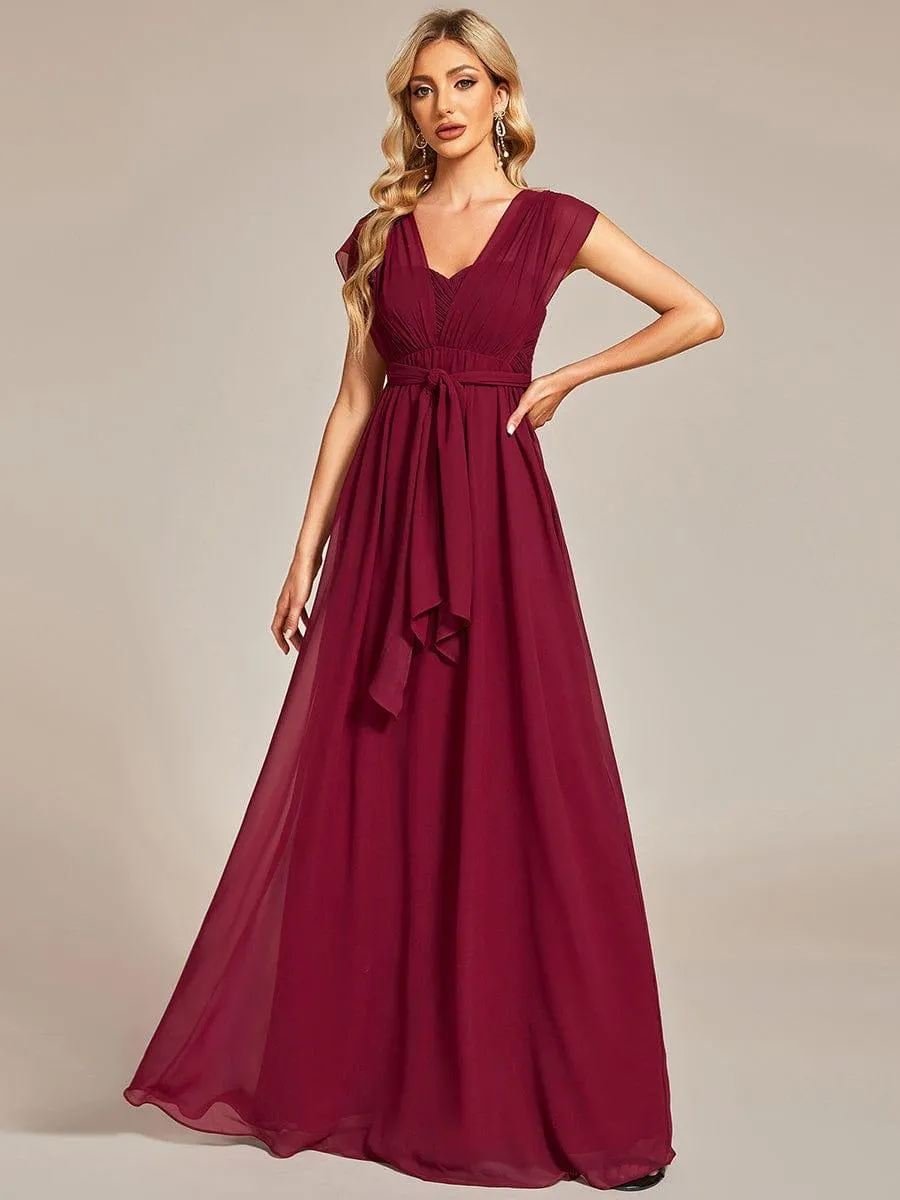 Robe demoiselle d'honneur multi-positions froncée en mousseline