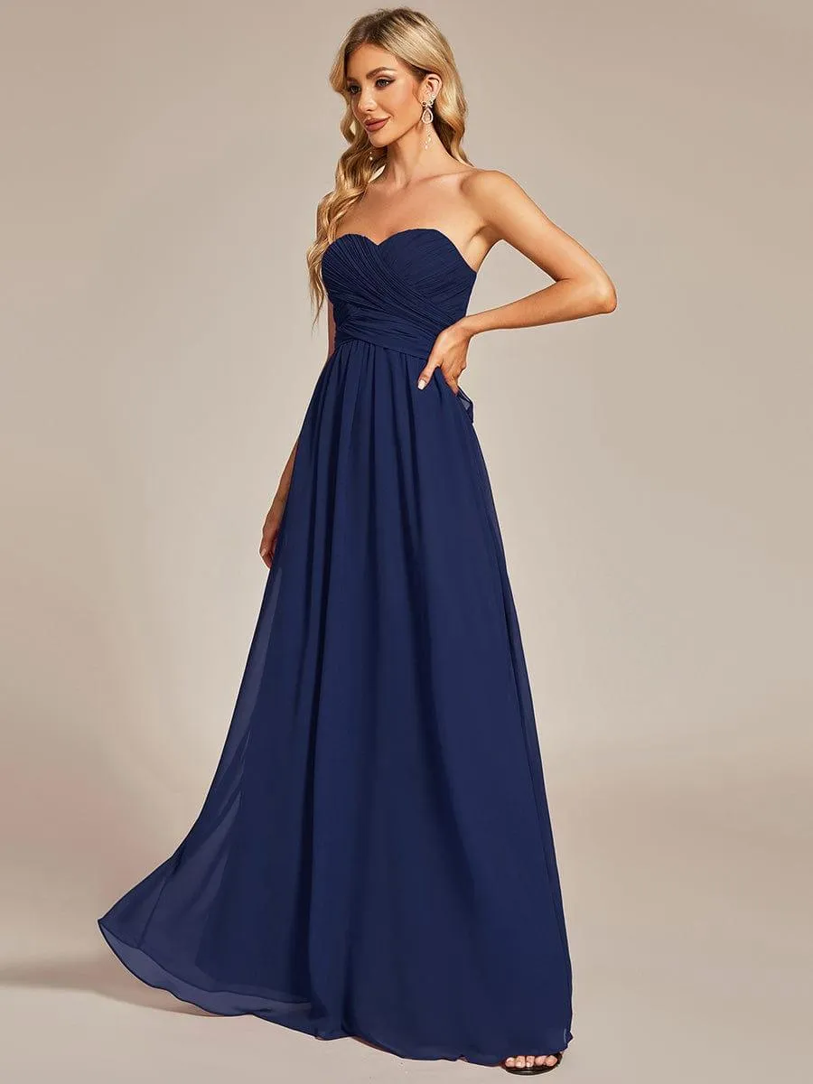 Robe demoiselle d'honneur multi-positions froncée en mousseline