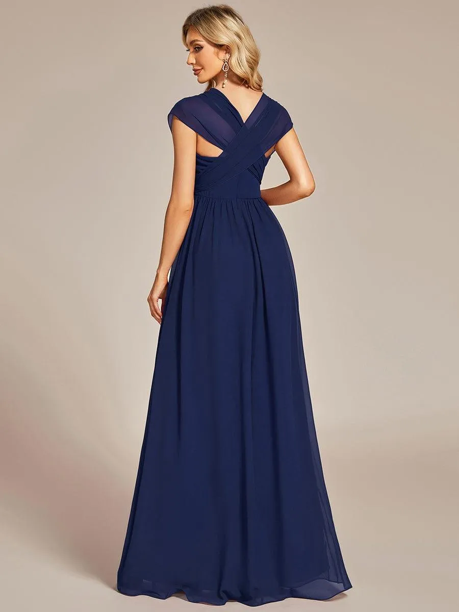 Robe demoiselle d'honneur multi-positions froncée en mousseline