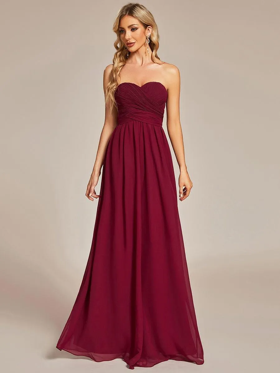 Robe demoiselle d'honneur multi-positions froncée en mousseline