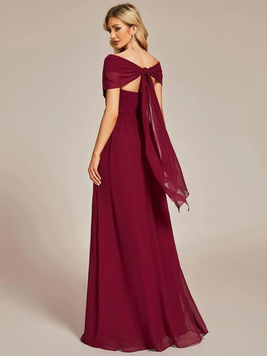 Robe demoiselle d'honneur multi-positions froncée en mousseline
