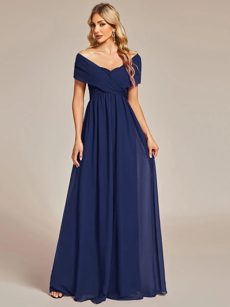Robe demoiselle d'honneur multi-positions froncée en mousseline