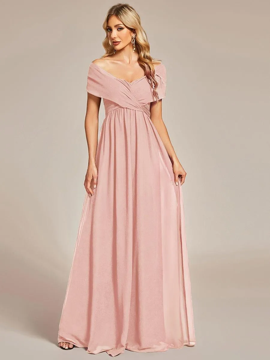 Robe demoiselle d'honneur multi-positions froncée en mousseline