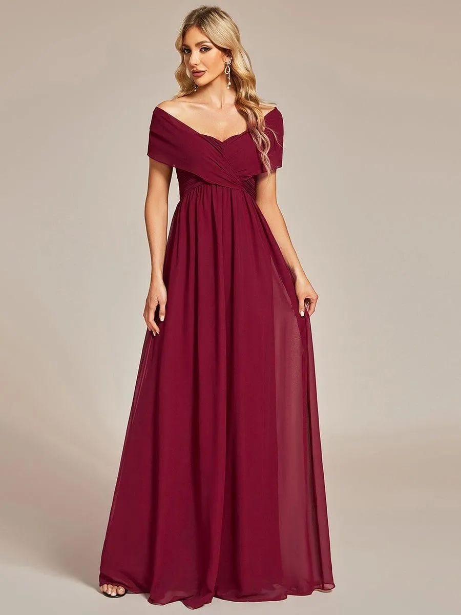 Robe demoiselle d'honneur multi-positions froncée en mousseline