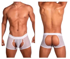 Roger Smuth RS075 Pouch Front Open Back Boxer Shorts White