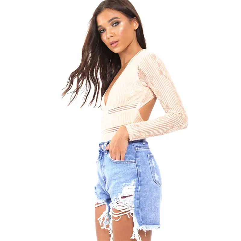 RogueWave High-Rise Ripped Cutoff Jean Shorts