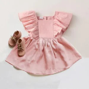 Ruffle Sleeve Bow Back Dress