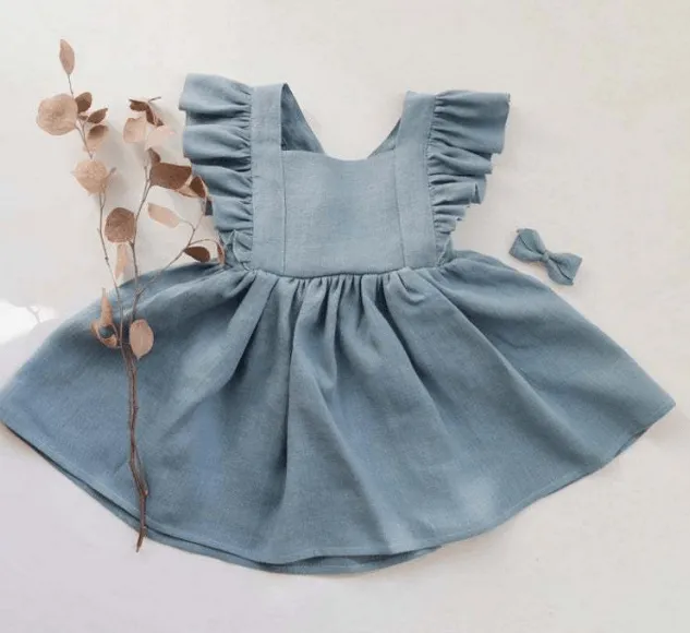 Ruffle Sleeve Bow Back Dress