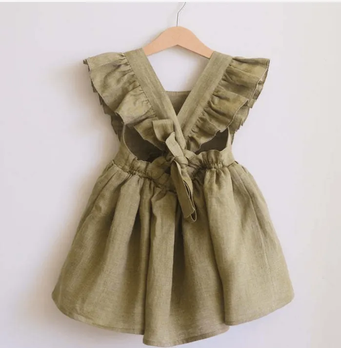 Ruffle Sleeve Bow Back Dress