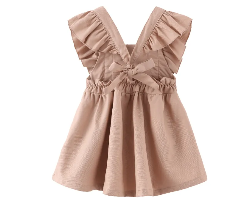 Ruffle Sleeve Bow Back Dress