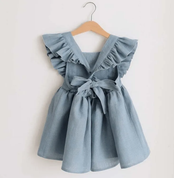 Ruffle Sleeve Bow Back Dress