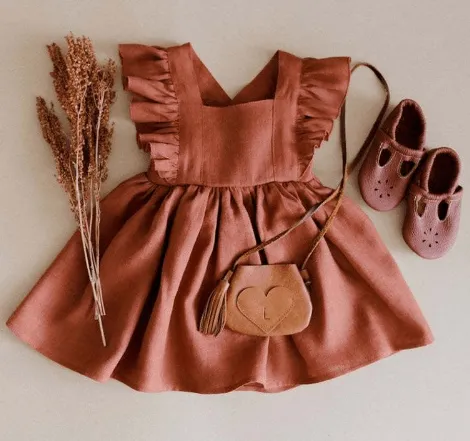 Ruffle Sleeve Bow Back Dress
