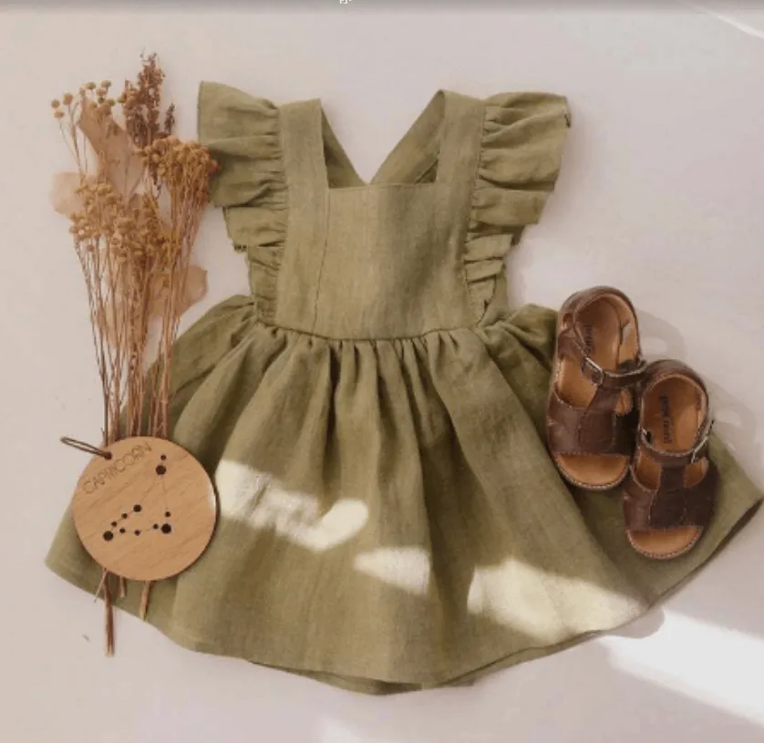 Ruffle Sleeve Bow Back Dress