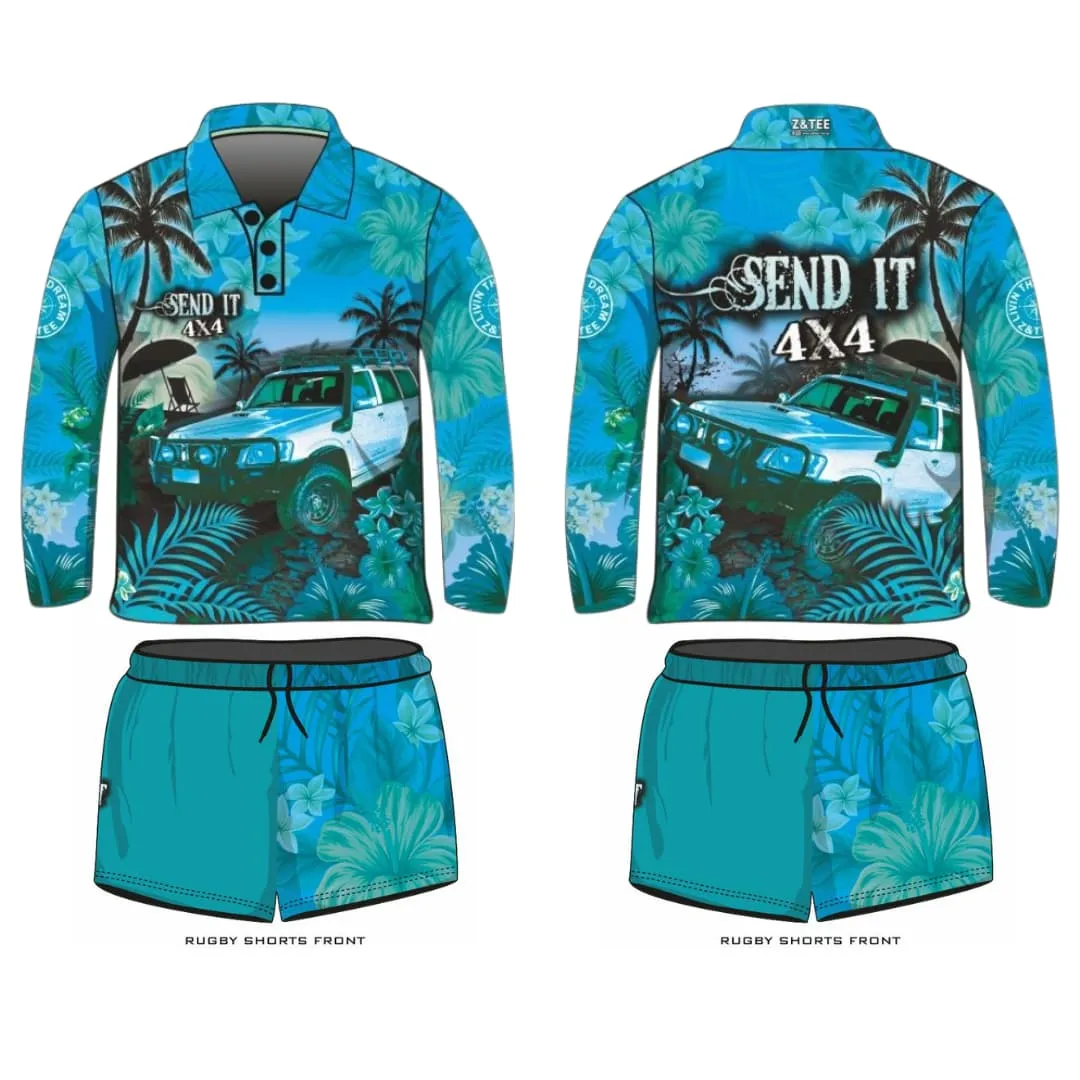 Rugby Shorts | Send It 4x4 Tropical Aqua ★Pre-Order★