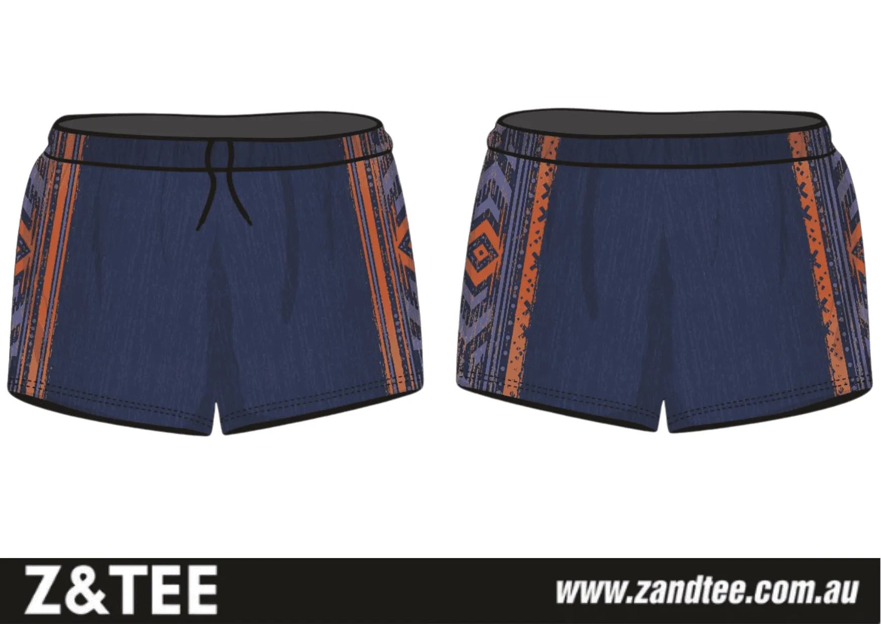 Rugby Shorts | Western Aztec Navy ★Pre-Order★
