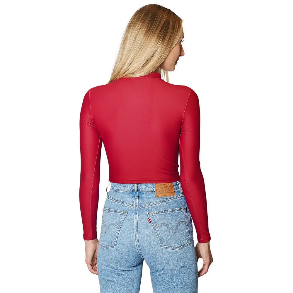 Rutgers Red Mock Neck Top