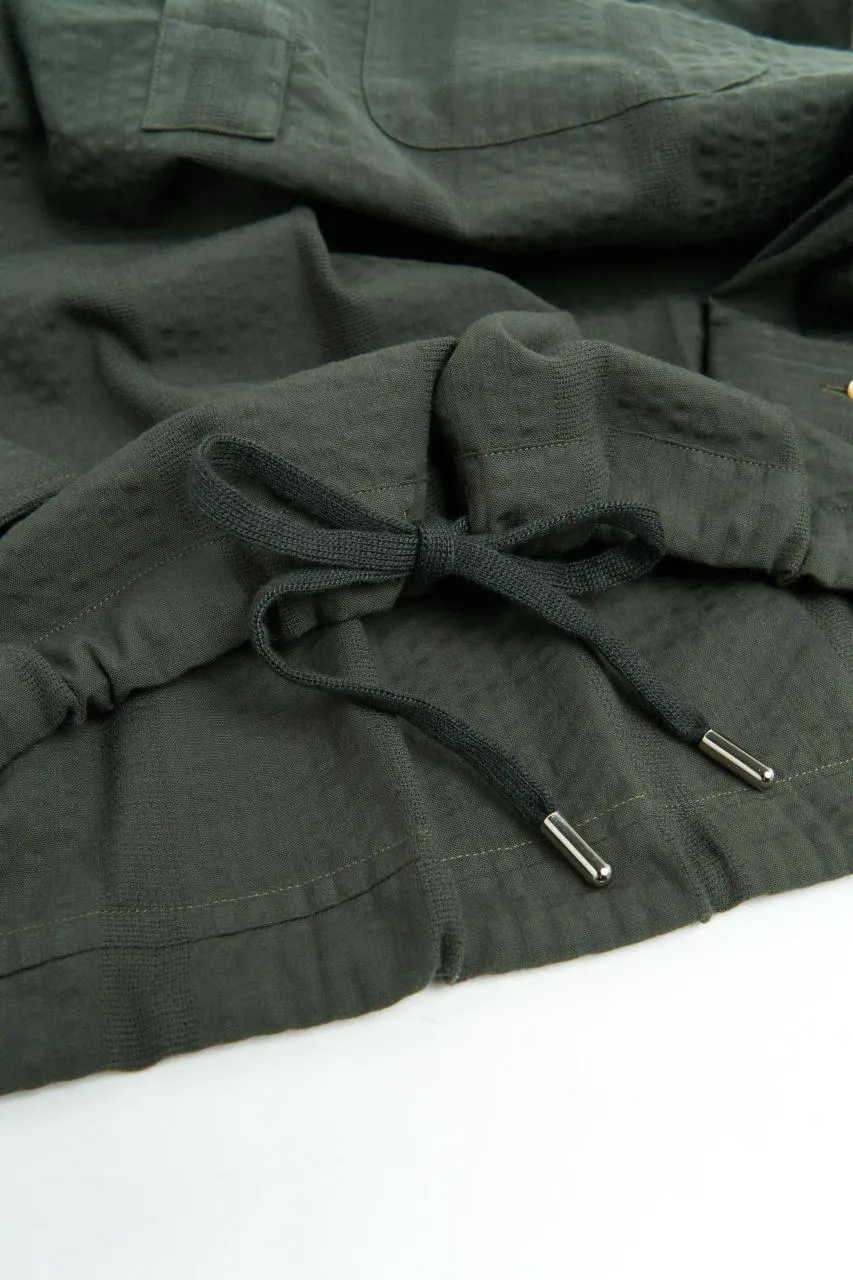 Salvatore Piccolo Popover Shirt Gianni Seersucker Stripes Green