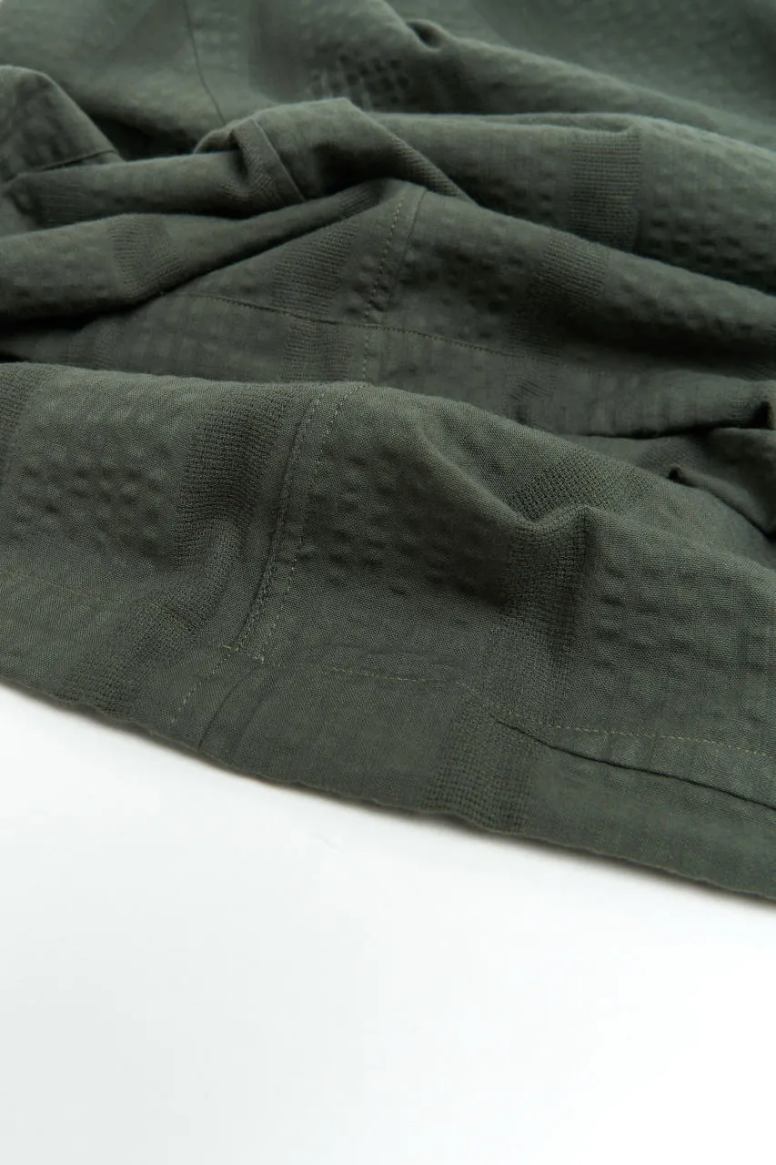 Salvatore Piccolo Popover Shirt Gianni Seersucker Stripes Green