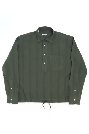 Salvatore Piccolo Popover Shirt Gianni Seersucker Stripes Green