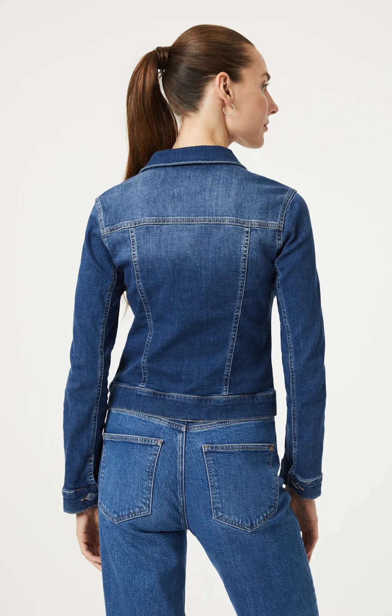 Samantha Mid Brushed Feather Denim Jacket