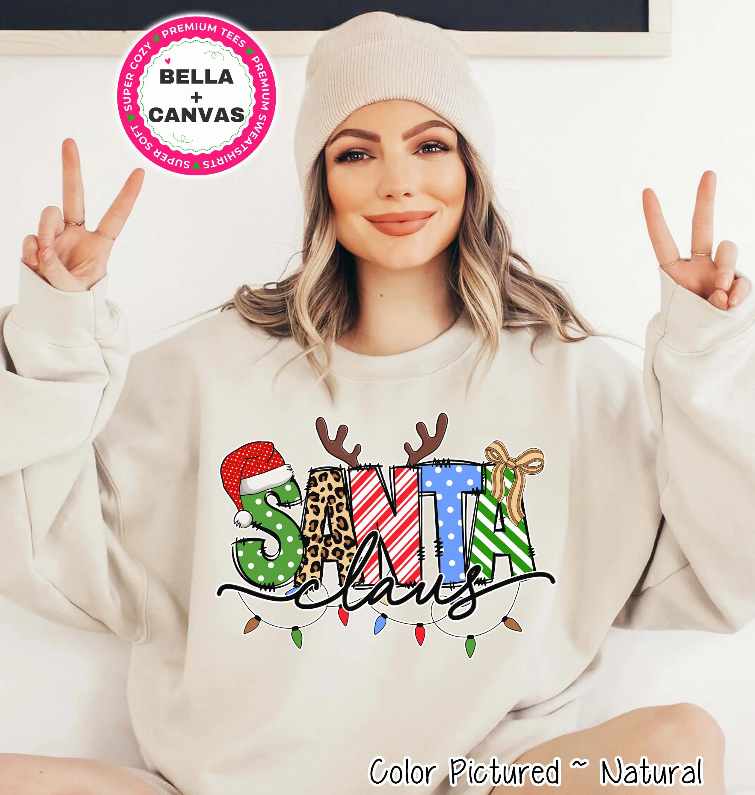 Santa Clause Doodle Christmas Tee or Sweatshirt