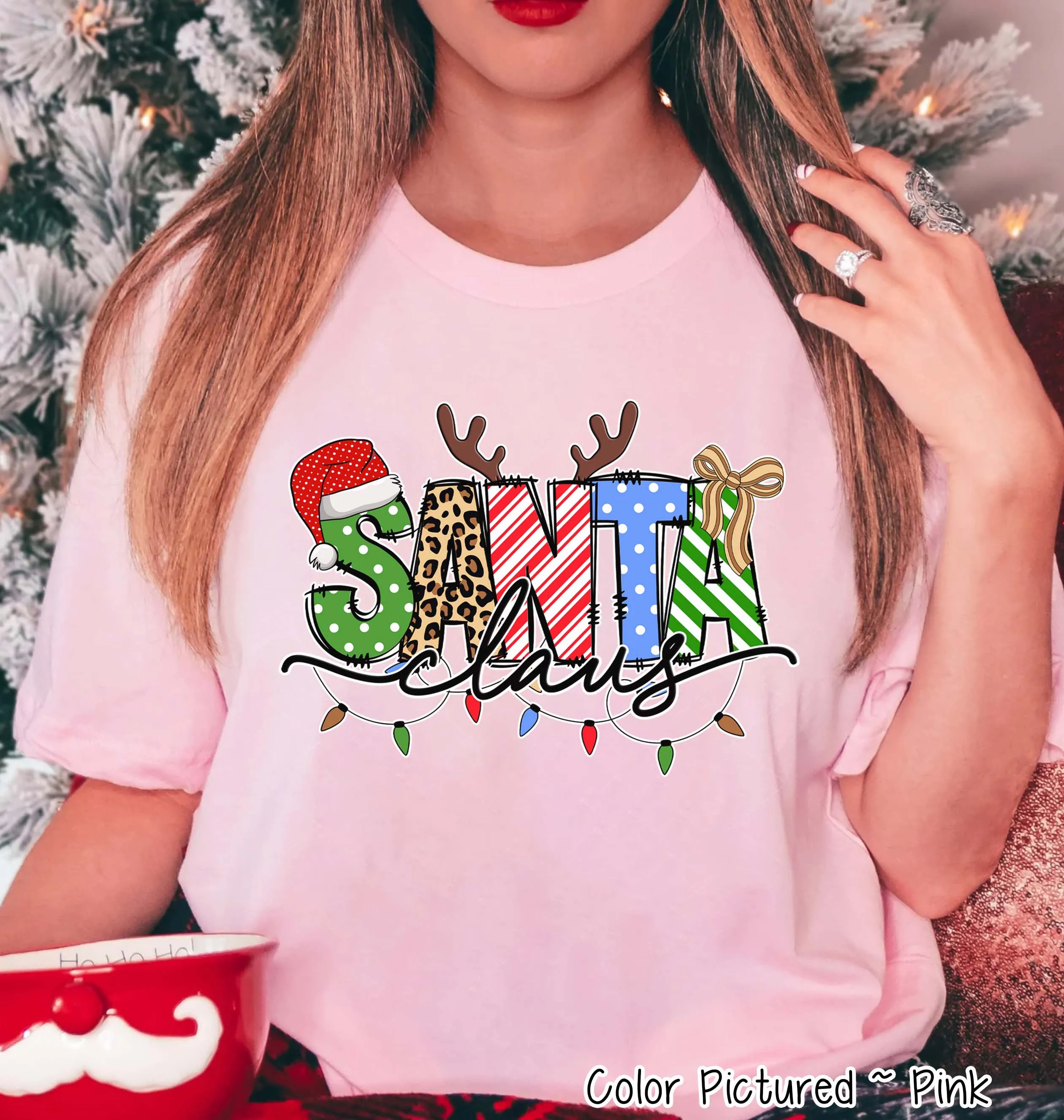 Santa Clause Doodle Christmas Tee or Sweatshirt