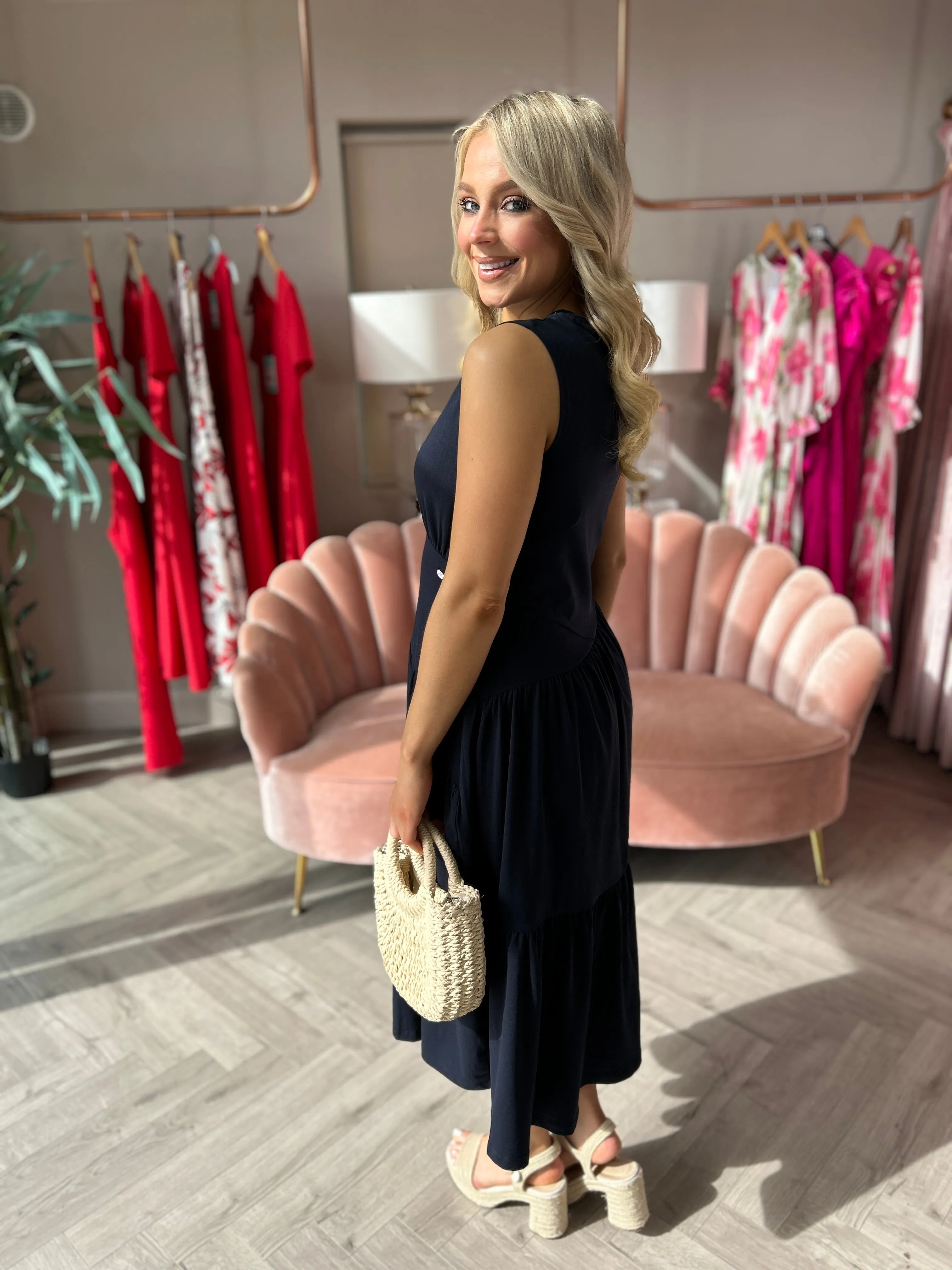 Sarah Navy Dress