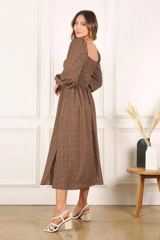 Sasha Square Neck Vintage Puff Dress