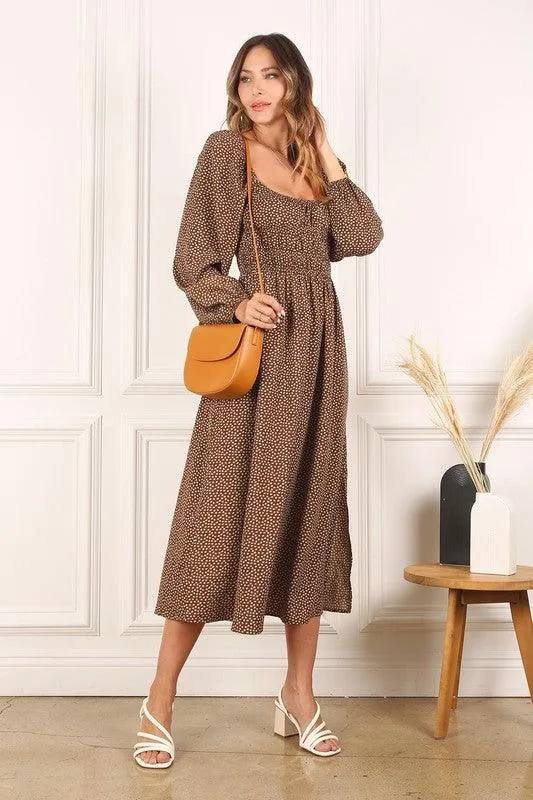 Sasha Square Neck Vintage Puff Dress