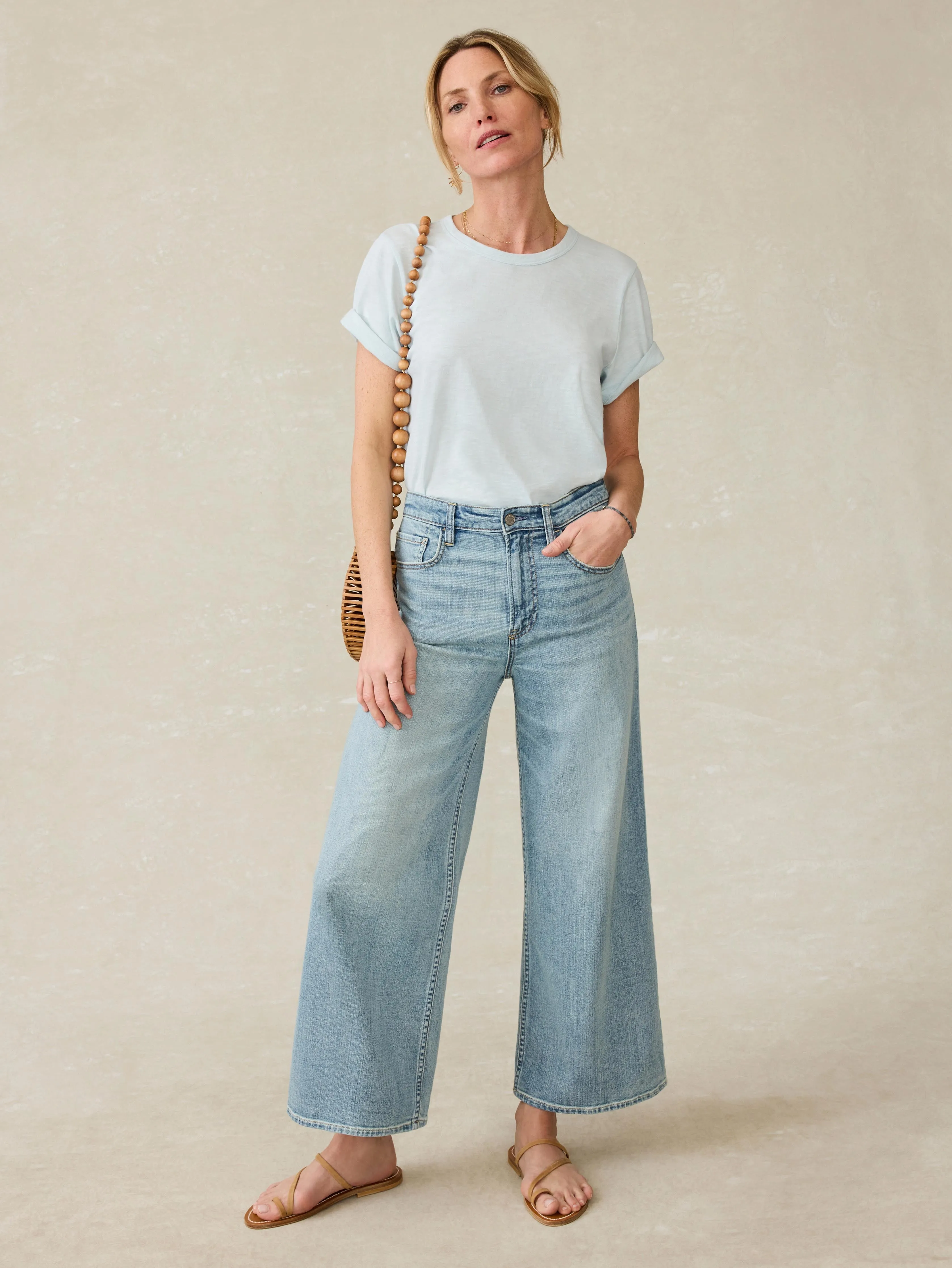 Saturday Denim Wide Leg Ankle - West Cove Wash