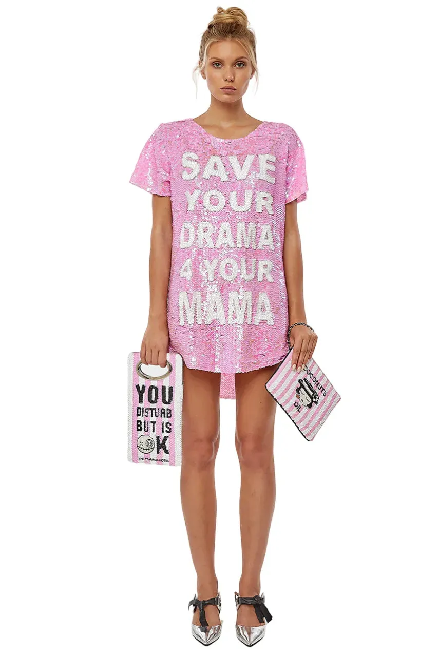 Save Your Drama For Your Mama Sequin Maxi Tee Dress
