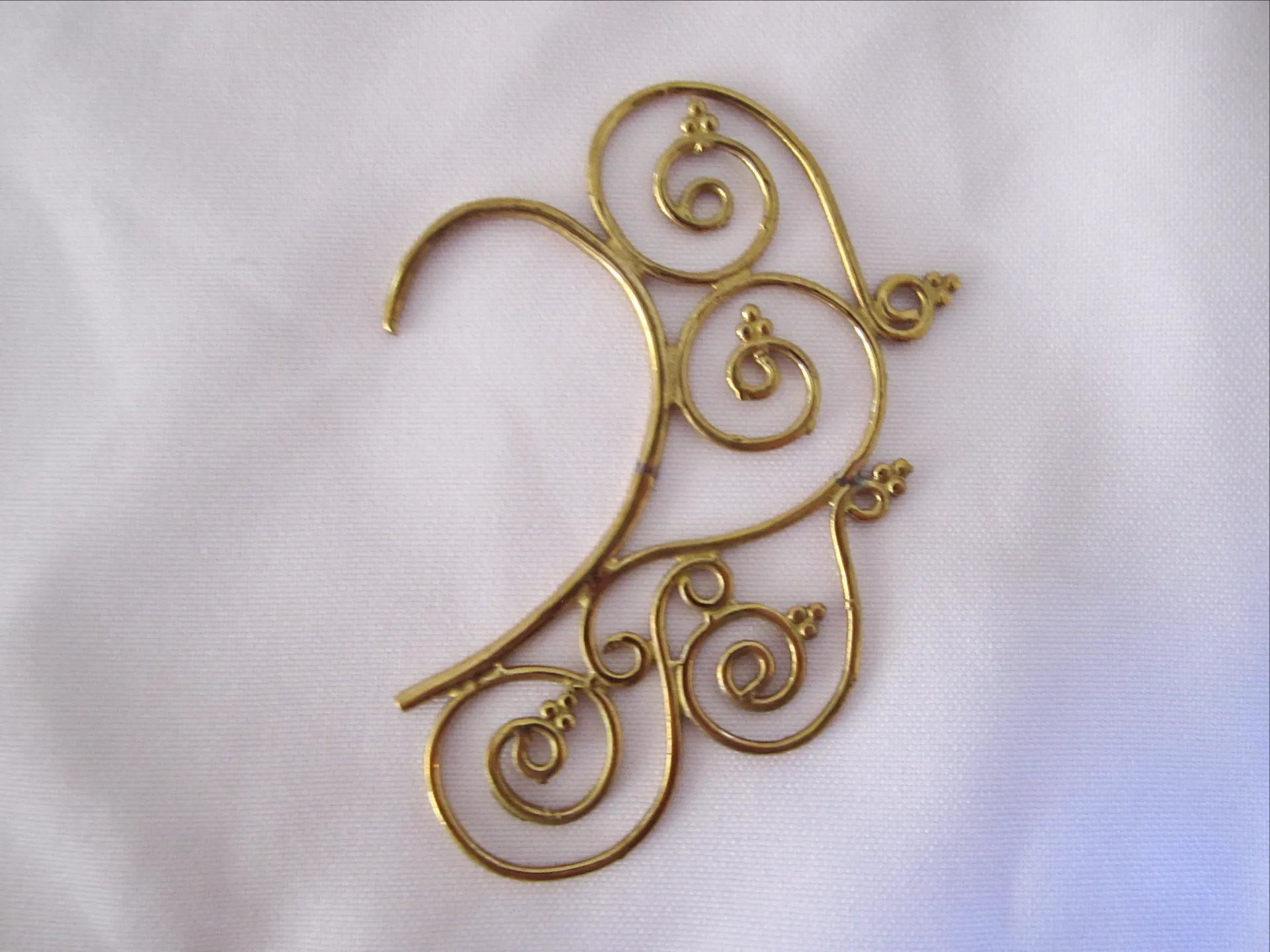 Scroll Leaf Ear Cuff - Brass