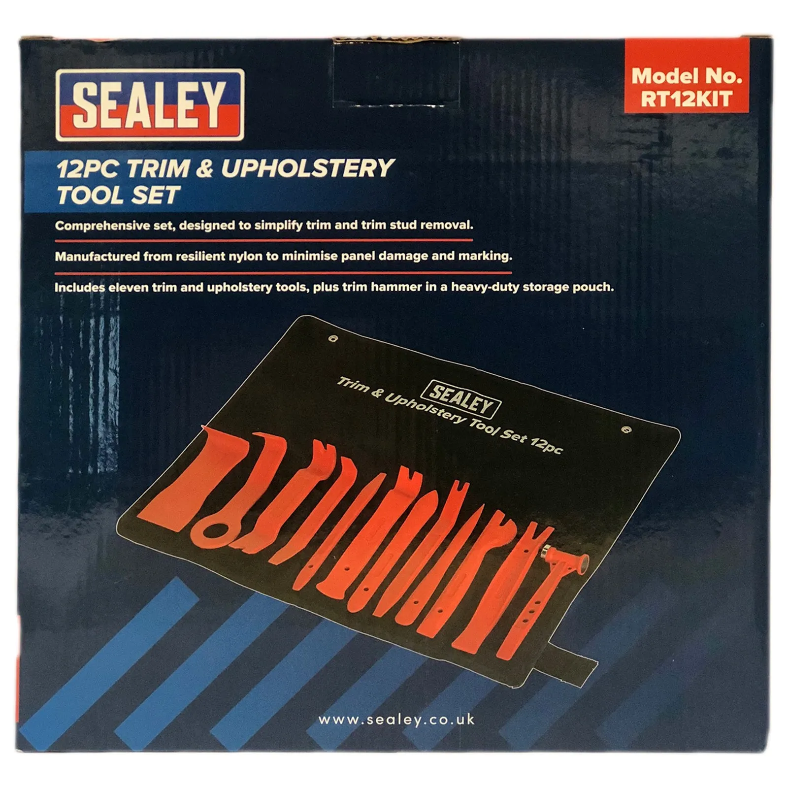 Sealey 12 Piece Trim and Upholstery Tool Set in Tool Roll