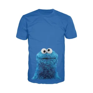 Sesame Street Cookie Monster Photo Head Official Men's T-Shirt (Royal Blue)