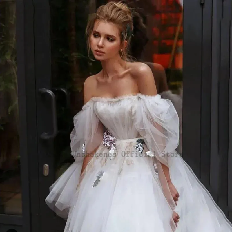 Sexy Short Wedding Dresses Lace Above Knee Beach Wedding Gowns Boat Neck 2021 Bride Dress Vestido de Noiva Curto