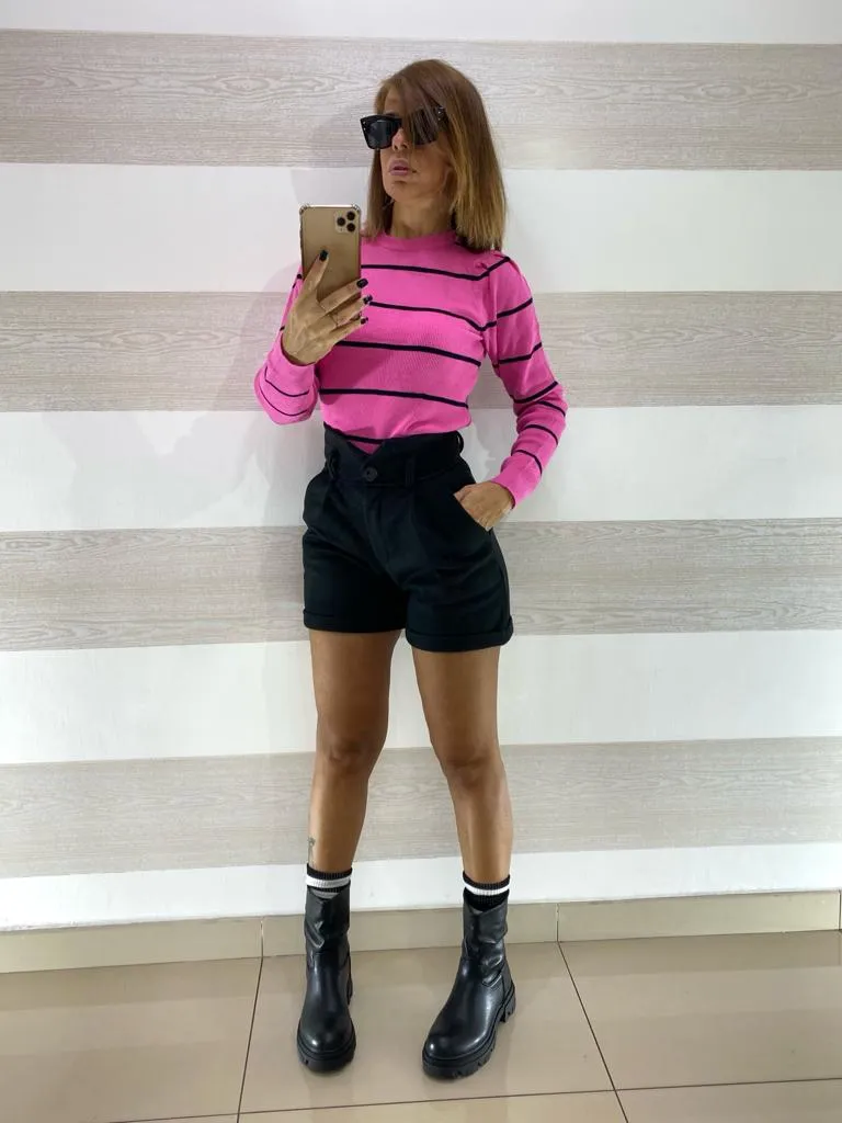 Shorts Lucia Svasato Bustino Vita Alta