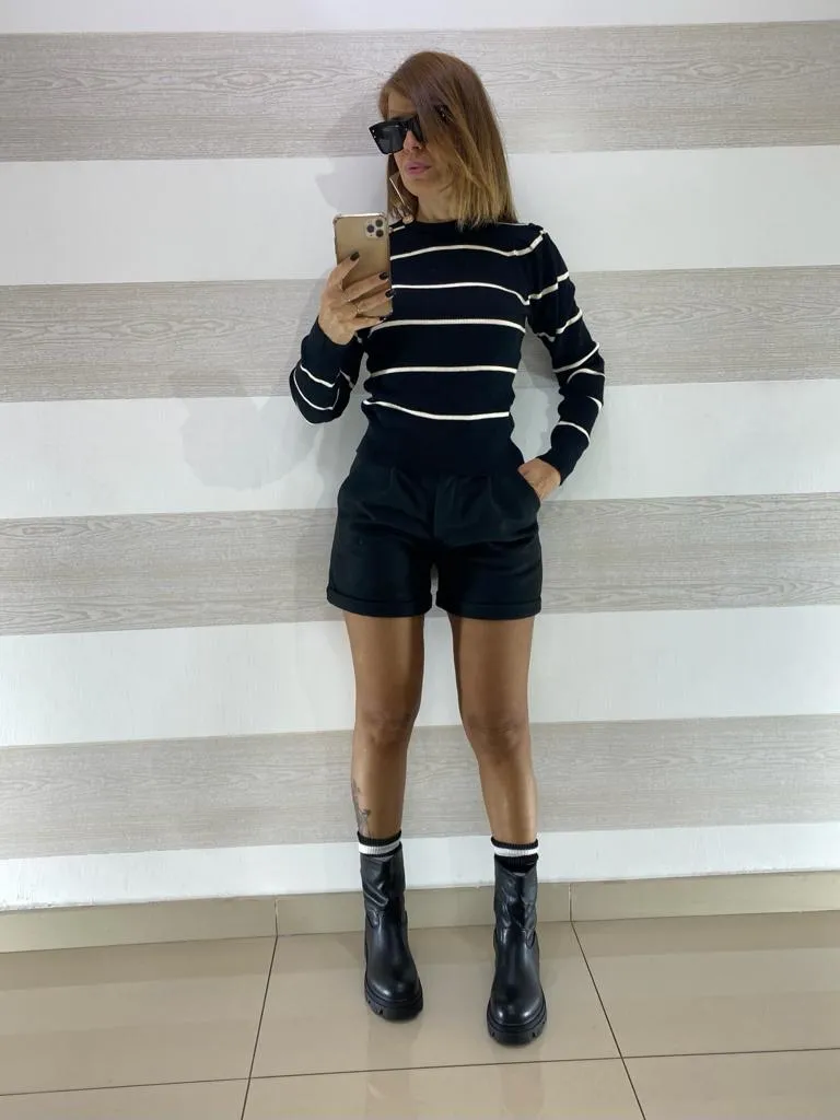 Shorts Lucia Svasato Bustino Vita Alta