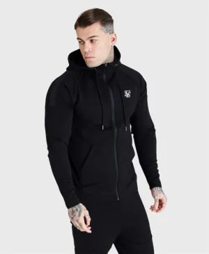 Sik Silk Ss-22742 Full Zip Through Hoodie Black