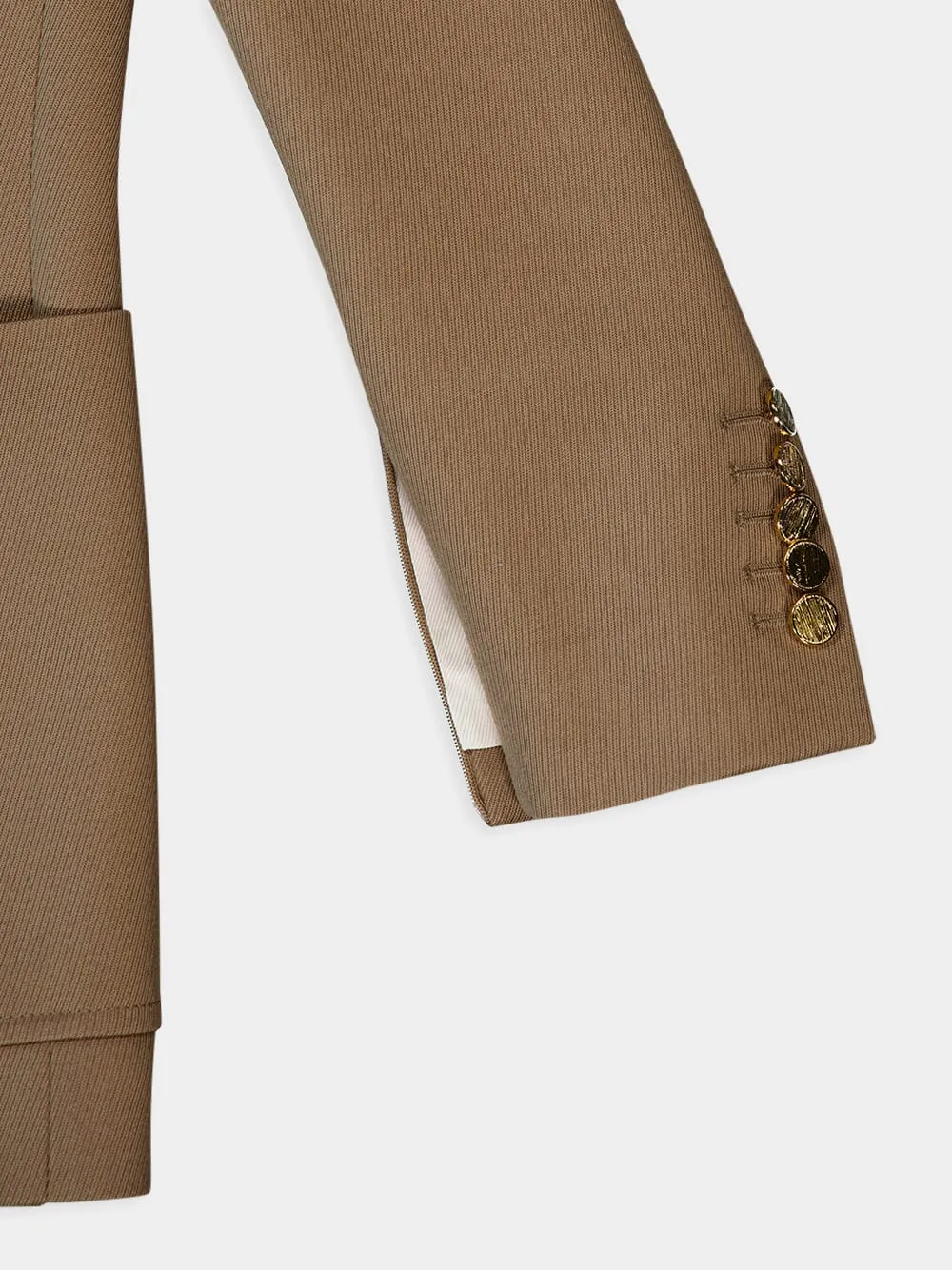 Single-Breasted Horsebit-Detail Wool Blazer