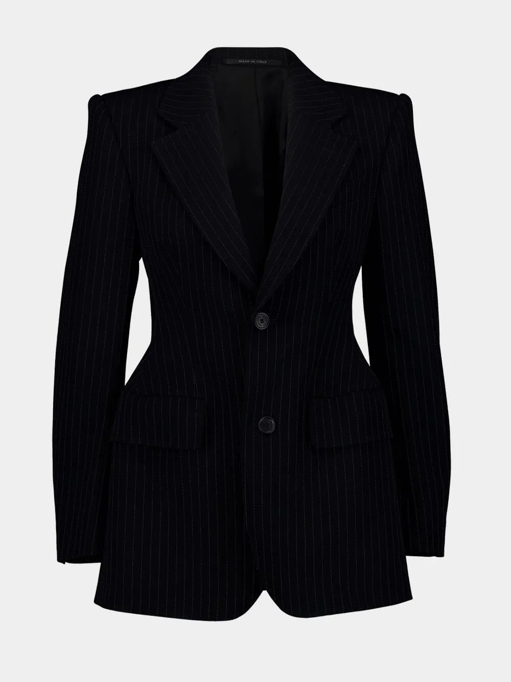 Single-Breasted Pinstripe Blazer