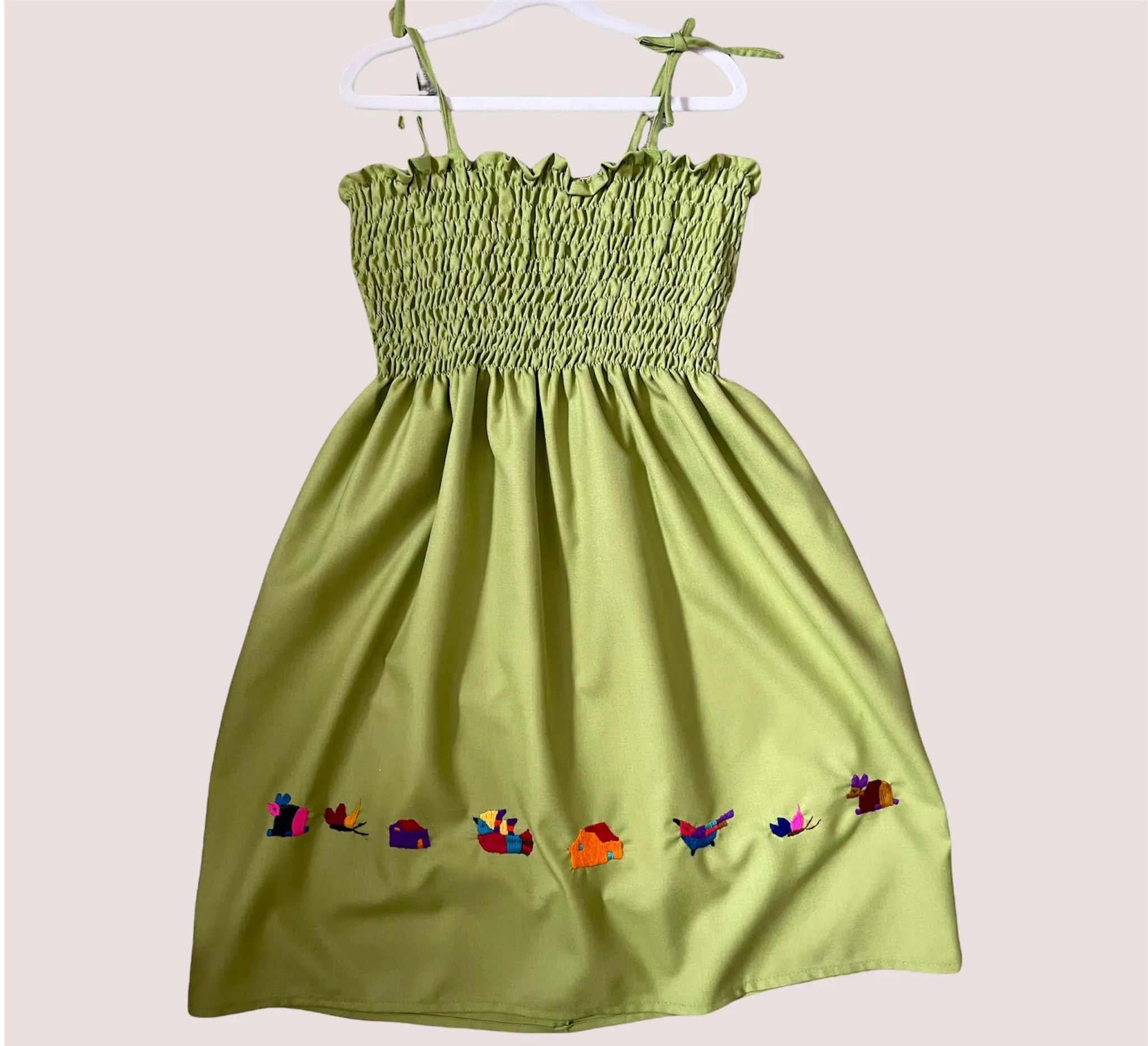 Size 10 Tube Top Traditional Embroidered Dress from El Salvador