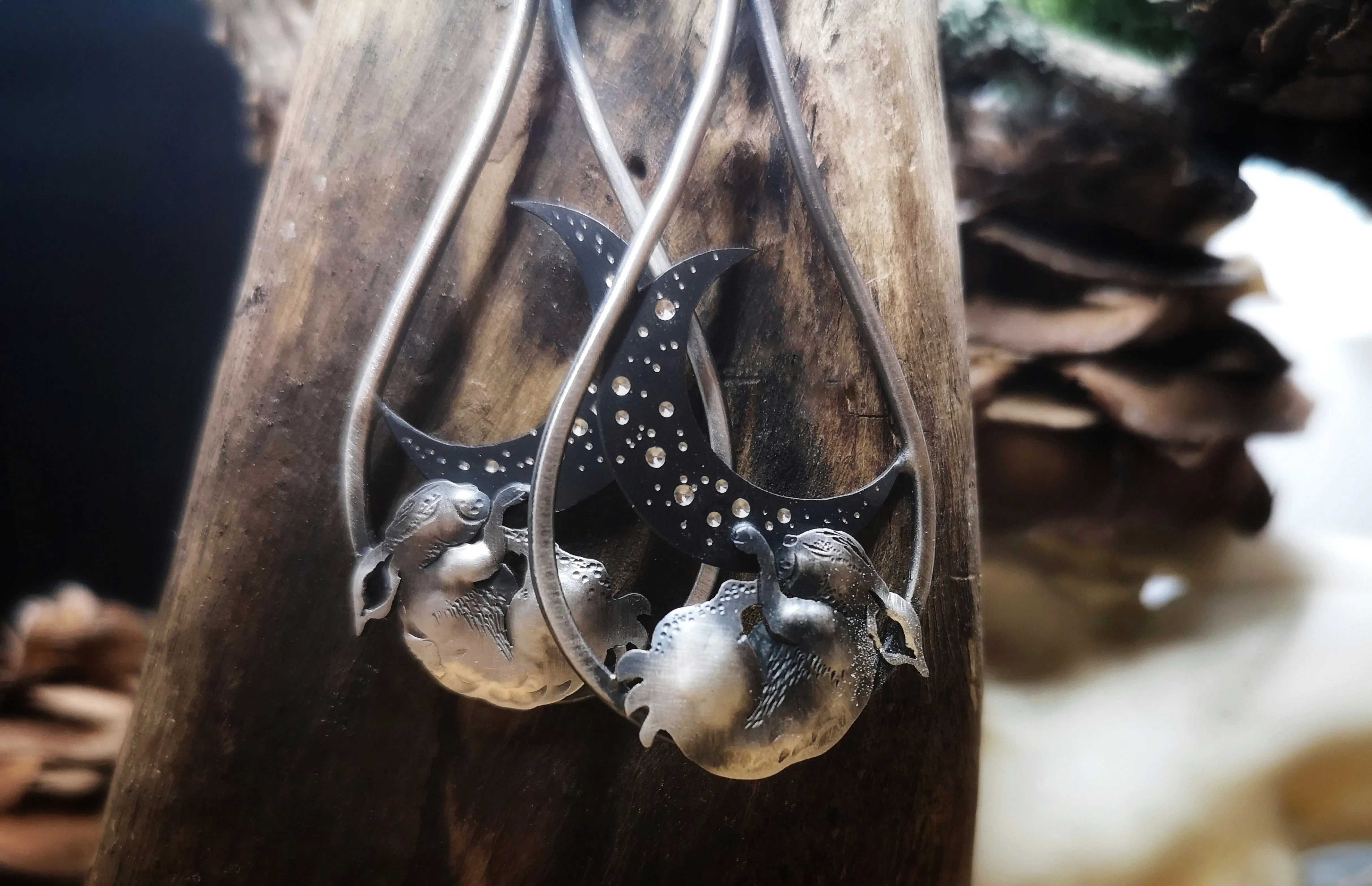 Sleeping Bunny Drop Earrings